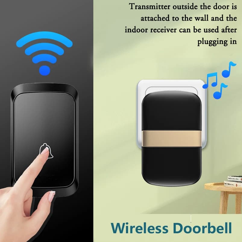 Campanello senza fili Campanello di benvenuto impermeabile Campanello per porta di casa Intelligente 36 brani Melodie intelligenti Allarme senza batteria