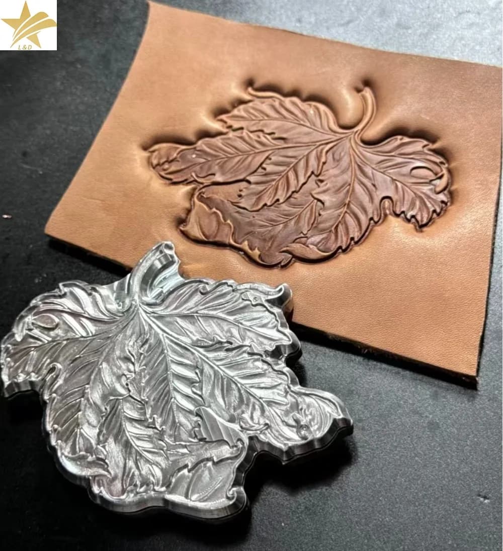 3D Maple Leaf Leather Embossing Stamp Mold. Deep Relief Aluminum CNC Press Embossing Tool DIY Leather Craft Wallet Bag Decor
