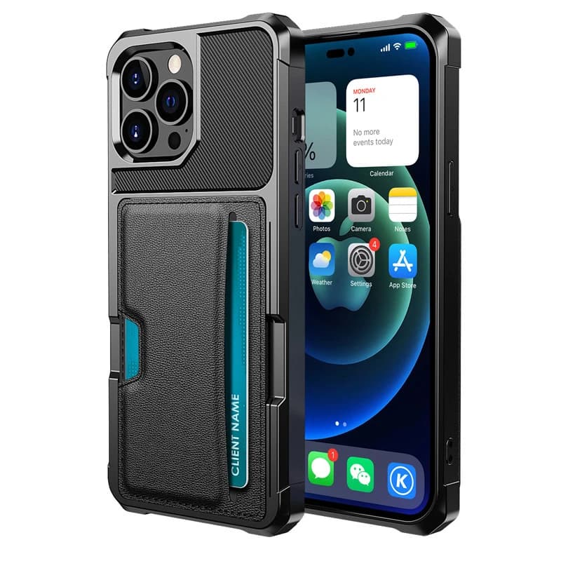 Custodia per iPhone 17 16 15 Pro Max, iPhone 16 15 14 Plus, 16e con supporto e porta carte, antiurto e protettiva