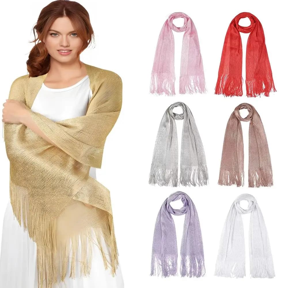 Foulard in Seta Sottile con Pizzo e Nappe, Protezione Solare, Sciarpa Leggera, Copricollo, Scialle Traforato Luminoso, Hijab alla Moda per Primavera Estate Autunno