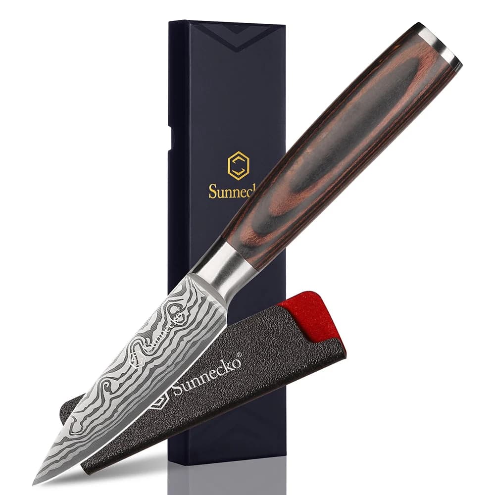 Coltello da cucina per frutta Sunnecko 3.5 "/89mm coltello da cucina in acciaio inossidabile ad alto tenore di carbonio coltello da taglio per frutta e verdura Ultra affilato