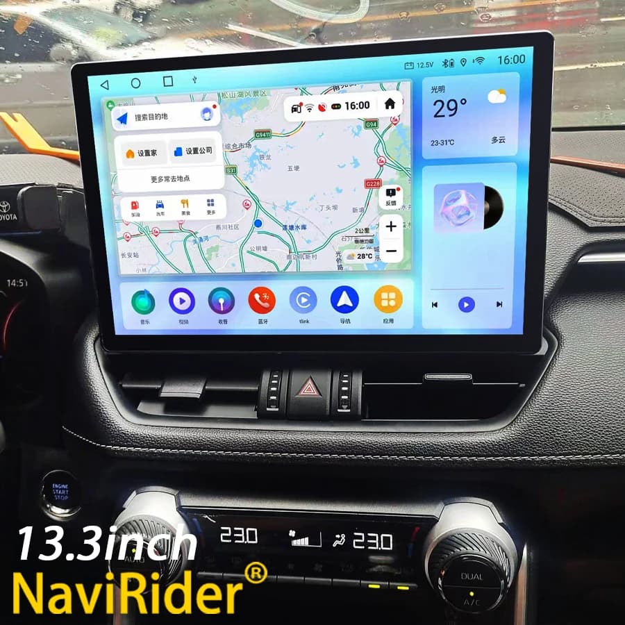 Lettore multimediale per auto Android 14 da 13.3 pollici per Toyota Rav4 RAV-4 Rav 4 2018 2019 2020 Autoradio Navigazione GPS DSP Carplay Audio