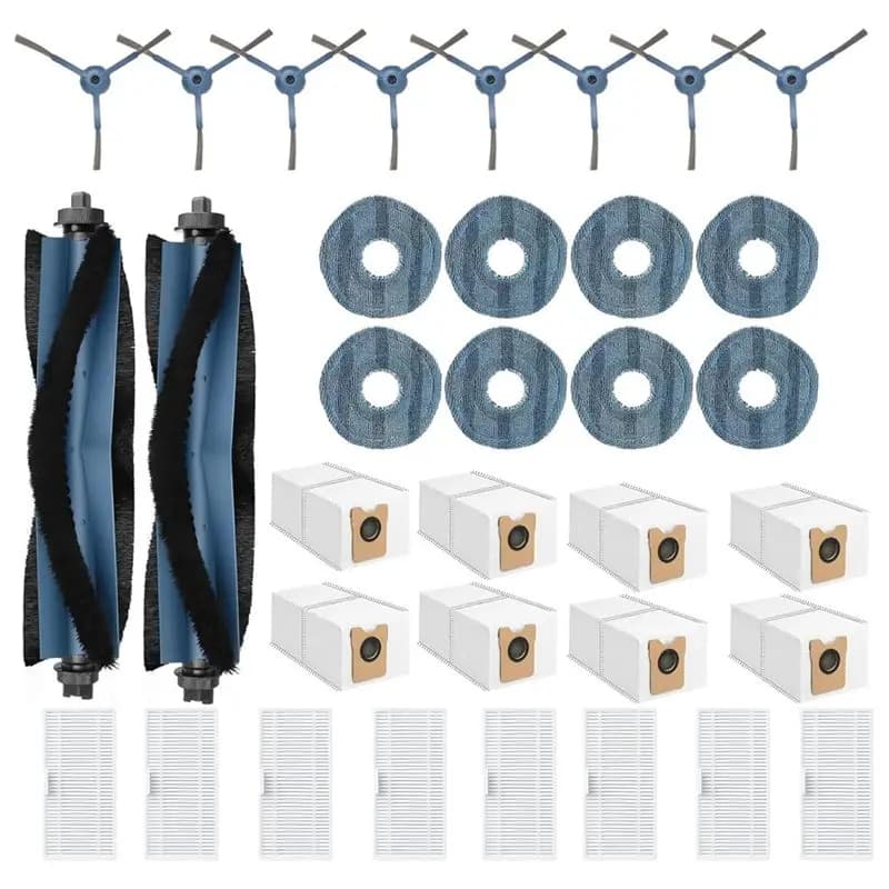 Accessory Main Brush, Side Brush, HEPA Filter, Mop Cloth& Dust Bag Replacement Kit For Eufy Omni C20
