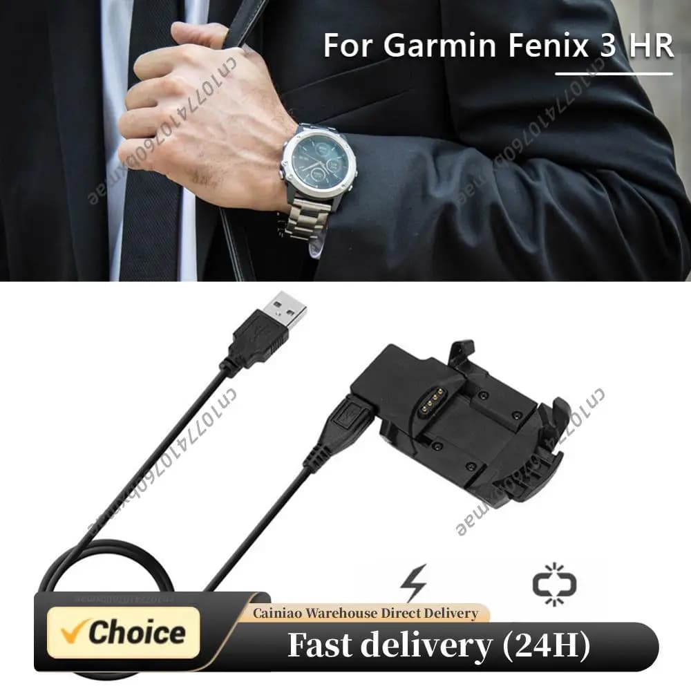 Caricatore a clip per Garmin Fenix 3/3 HR/3 Sapphire, cavo USB da 80 cm per ricarica e trasferimento dati per smartwatch Quatix 3/Tactix Bravo