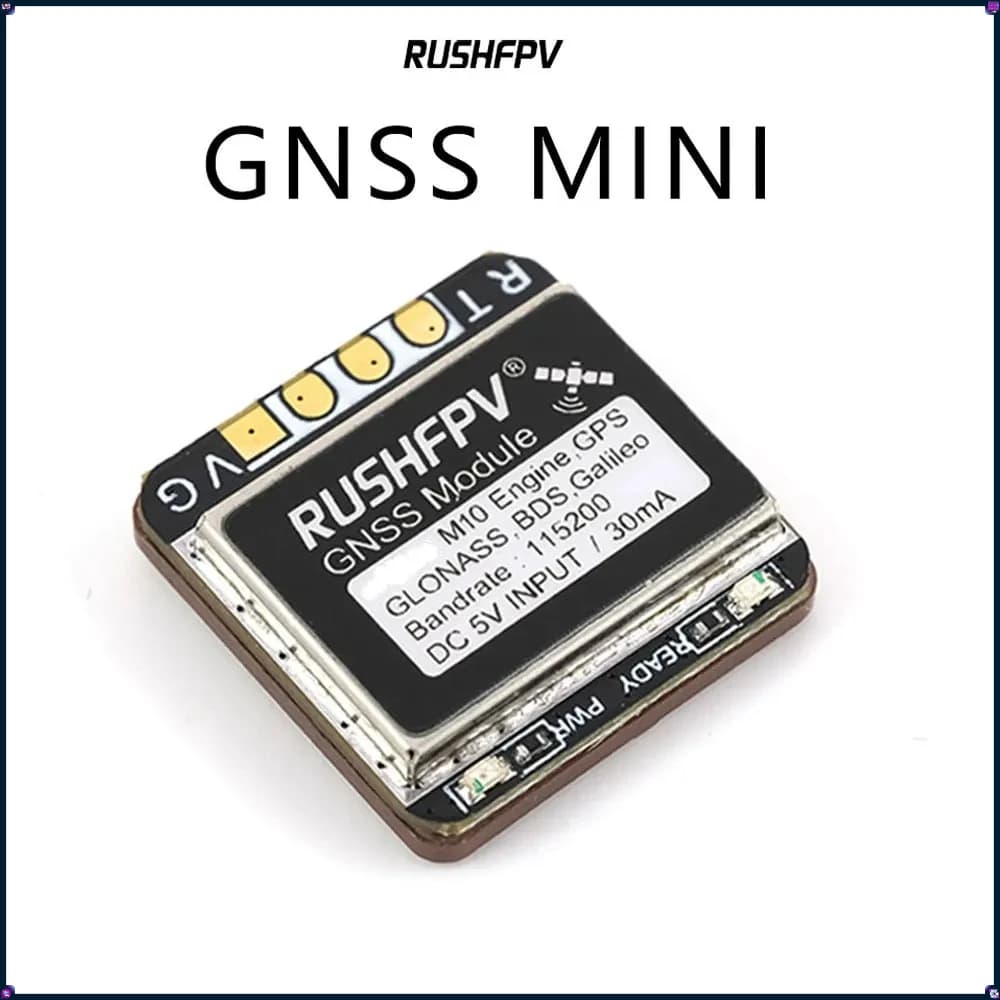 Modulo GPS RUSHFPV MINI M10 da 1-4 pezzi – Doppio UBX NMEA, antenna in ceramica integrata, navigazione a lungo raggio per droni FPV e aerei RC