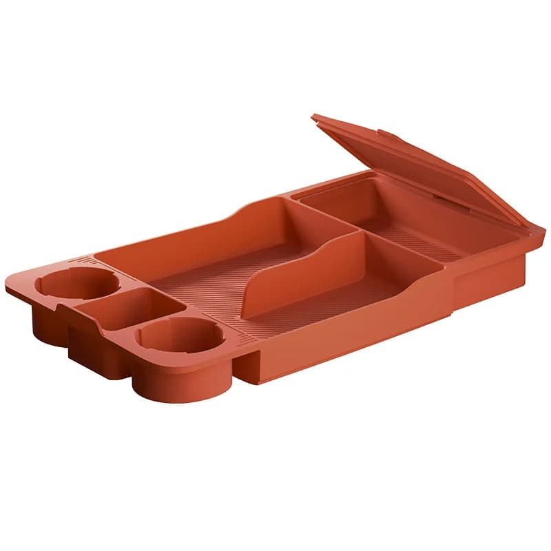 Center Console Silicone Storage Box, Drop-in Organizer Tray with Sunglasses Holder & Privacy Compartment For Li Auto L8 L9