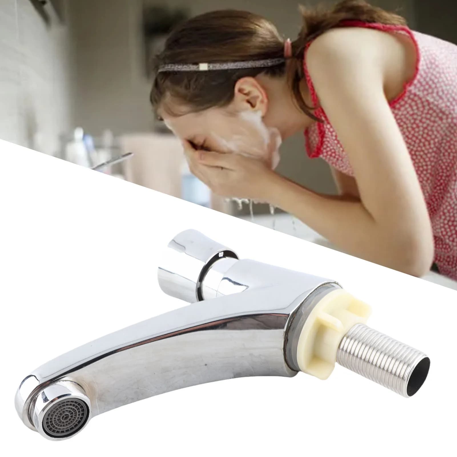 Rubinetto per lavabo Rubinetto per la casa Rubinetto con ritardo temporale Rubinetto per lavello singolo freddo con chiusura automatica in rame per cucina domestica pubblica