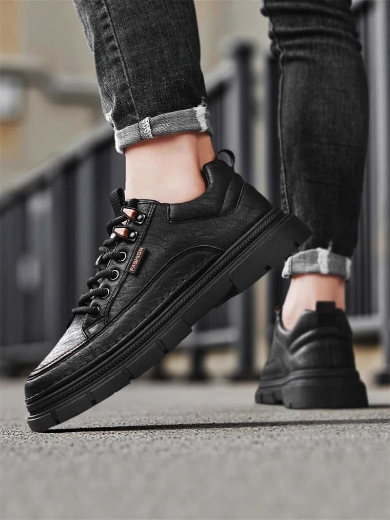Men's Low-Top Work Boots Boot Style British Style Black Heightening Business Casual Leather Shoes Summer 2026 New Model