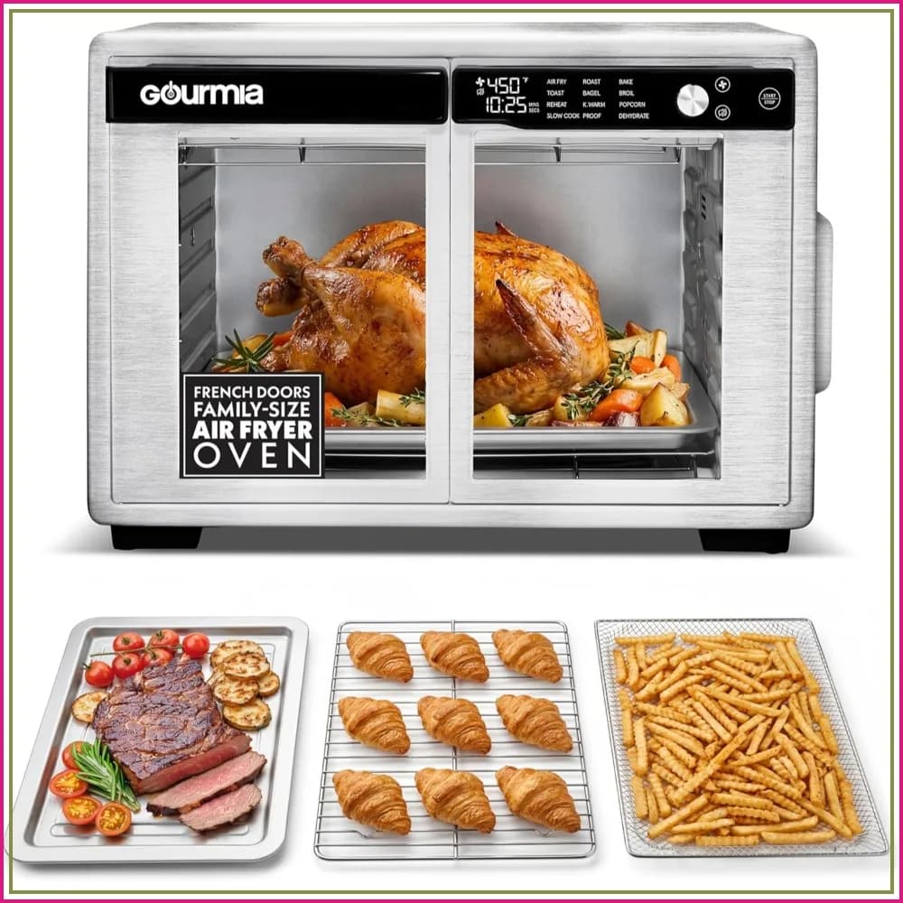 37 Qt Large Capacity Air Fryer Oven, Convection Toaster Oven, FryForce 360°, Digital Display, 12 Presets, Dehydrate, Fits 13" Pizza, Dishwasher-Safe