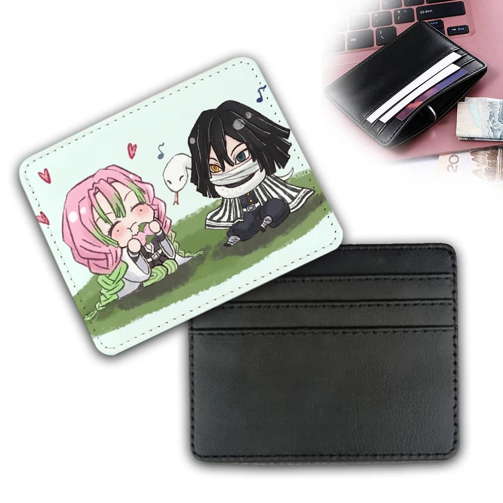 Demon Slayer Card Sleeve anime cartoon Credit Cards Holder Woman Man PU Wallet Nezuko Tanjiro ID Cards Pack Passport Card Bag