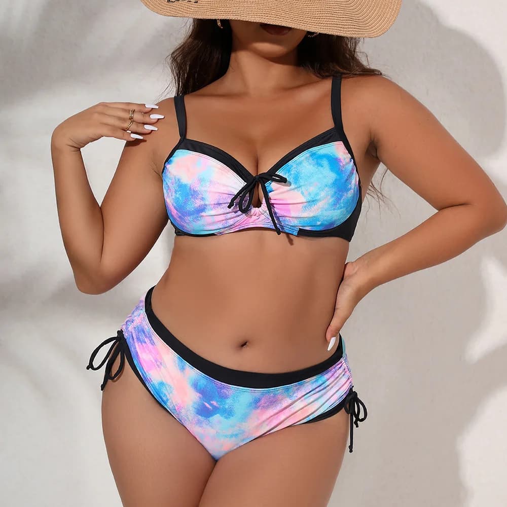 2022 new swimsuit Plus Size for women swimsuit large two-piece high waist Push Up Bikini Set L-4XL Sexy