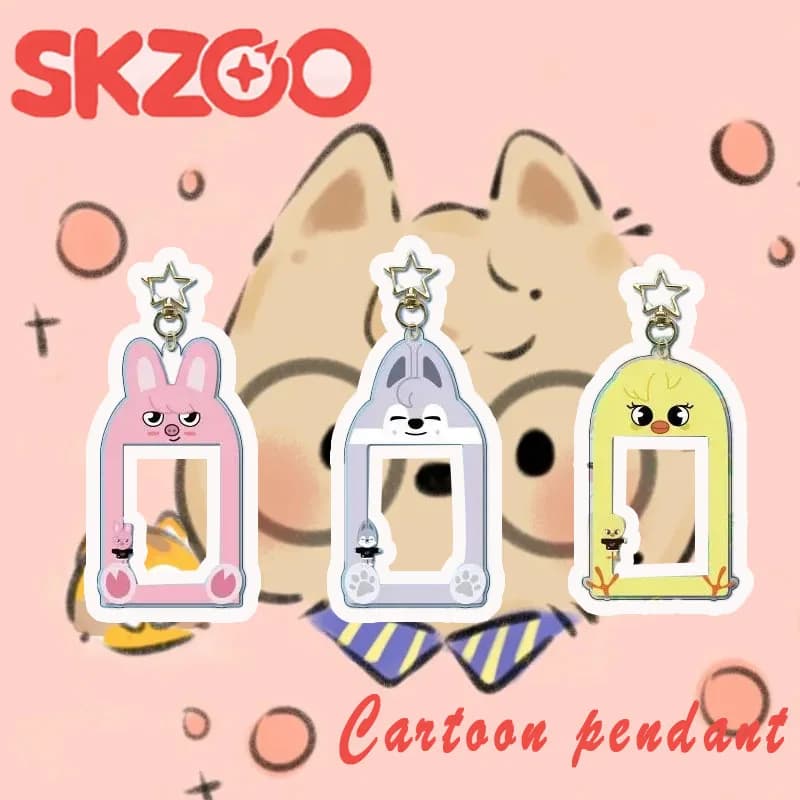 SKZOO K-pop 2026 Portachiavi Portafoto Cartoon - Chiusura a Stella - Gancio per Borsa Carino - Catenella Pendente - Accessori Decorativi per Idoli