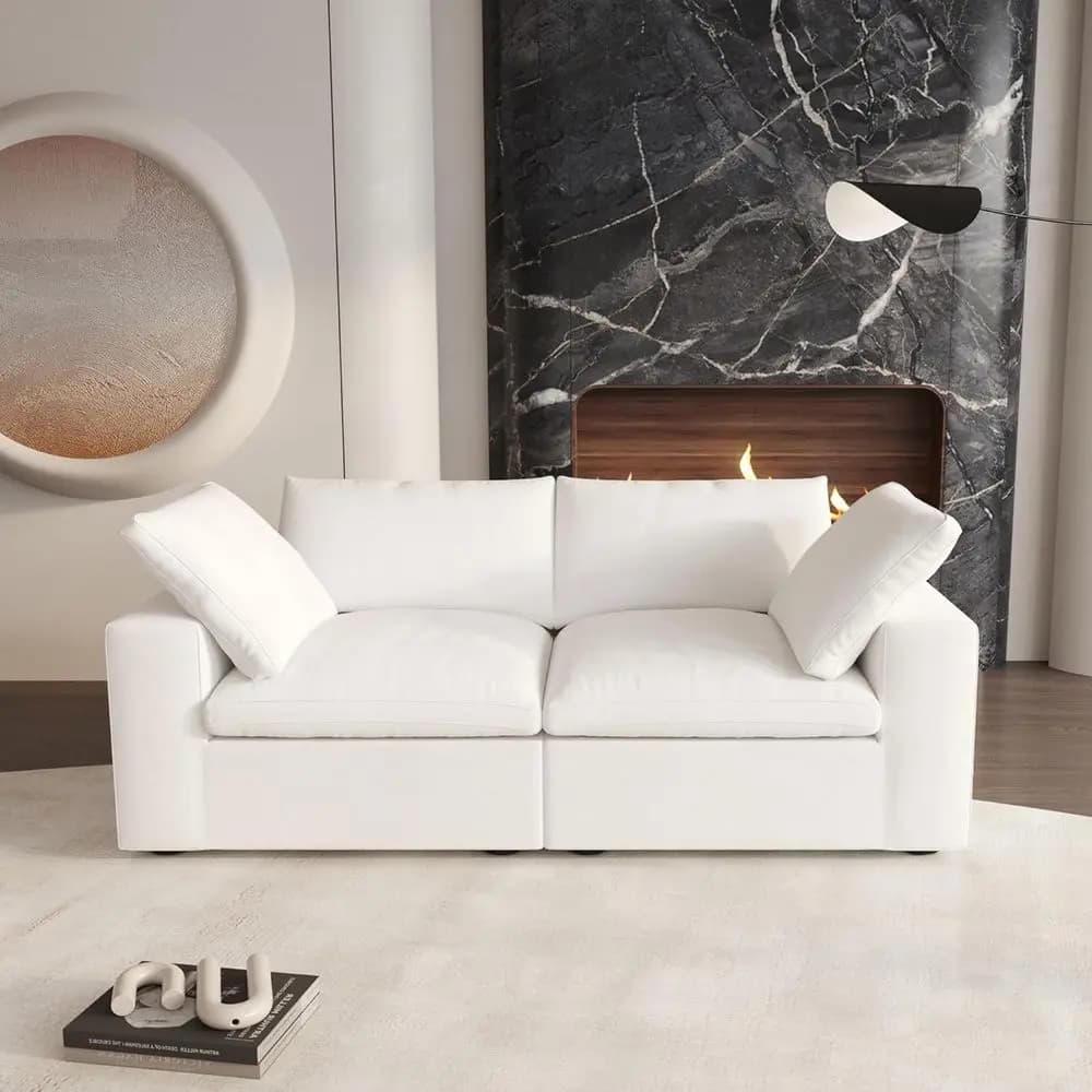 Cloud ular Sectional Soa Couch,80.3" Convertible Couches Loveseat or Living Room,Minimalist Deep Soa Couches,Soa Covers Washable