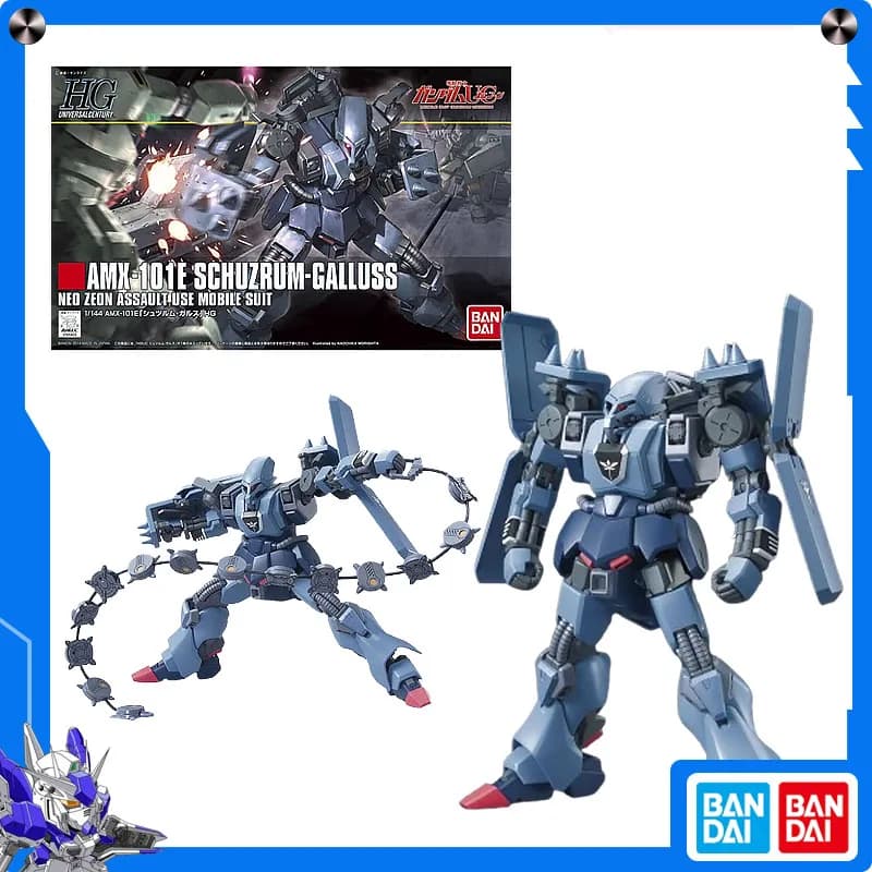 Originale Bandai Gundam HG 1/144 HGUC Schuzrum Galluss HG Anime Figura Modello Standard Azione Modello di Montaggio Raccogliere Ornamenti