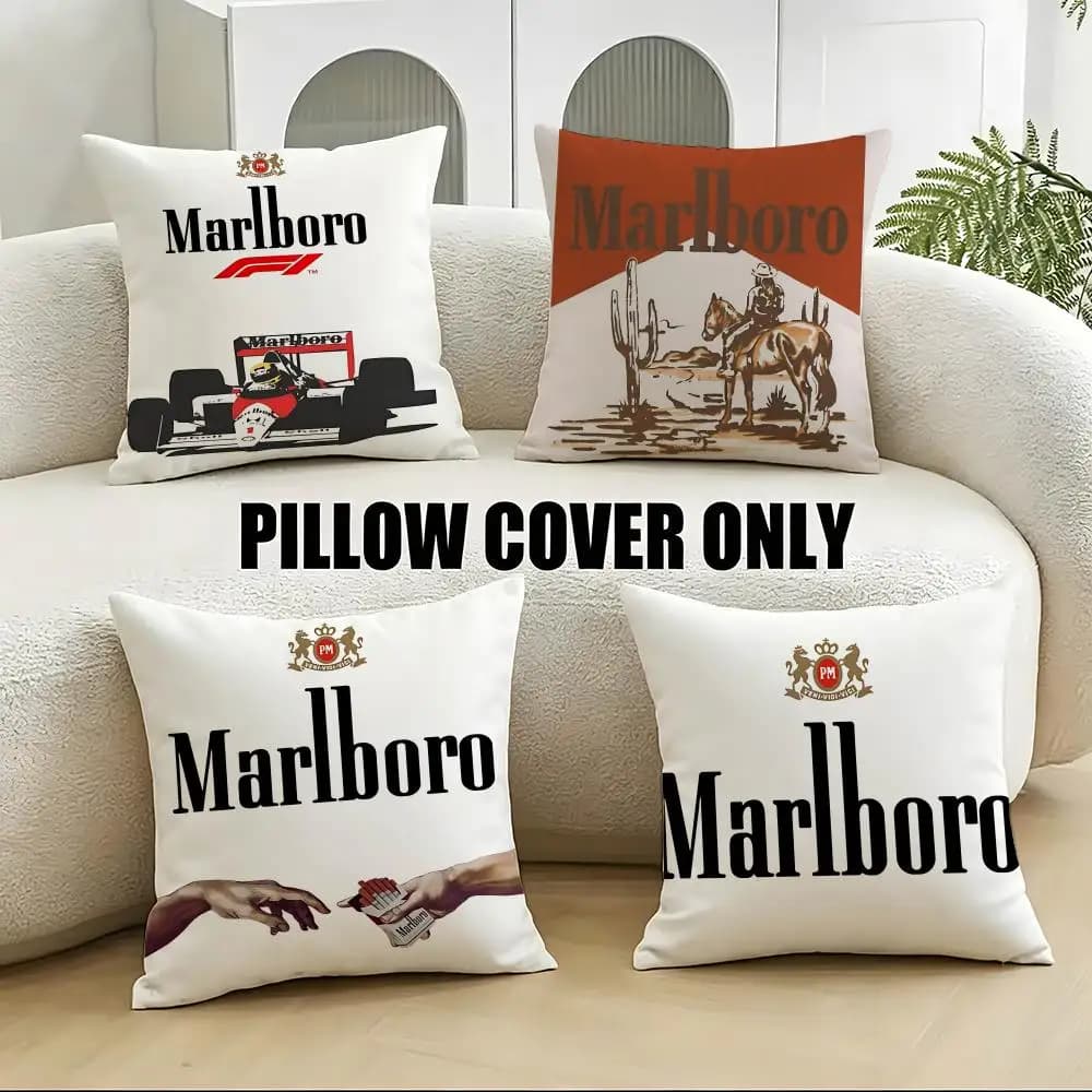Iconic M-Marl-boroS Cushion Cover 4Pcs Soft Plush Throw Pillow Covers 40x40 45x45 for Sofa Bedroom