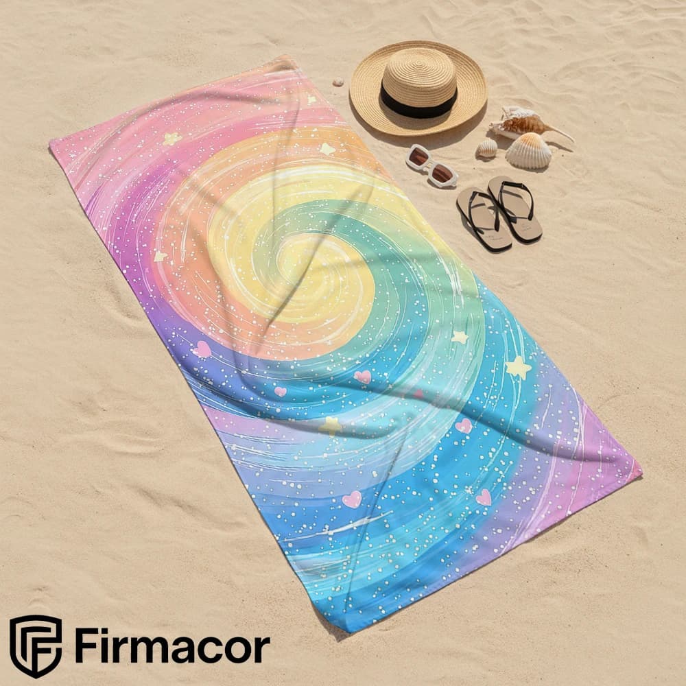 Rainbow Galaxy Swirl Cartoon Anime Beach Towel Microfiber Quick Dry Super Absorbent Soft Bath Towel for Kids Adults Travel