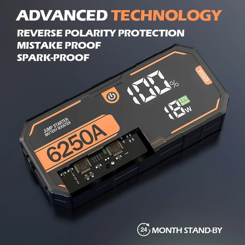Dispositivo di avviamento booster per caricabatteria automatico da 6000 A portatile 12 V Power Bank 12 V