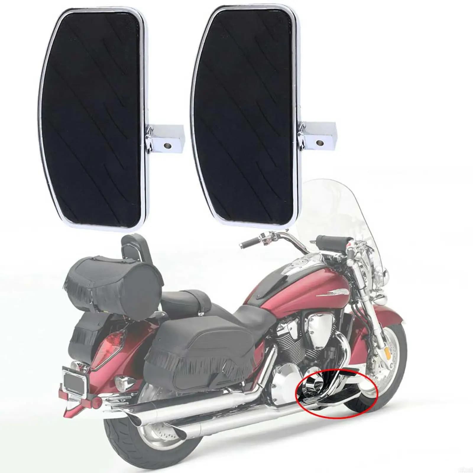 Poggiapiedi nero da 2 pezzi adatto per Virago XV125 XV250 XV400 XV535