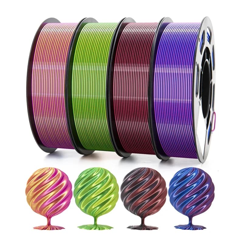 200 g bicolor PLA silk 3D printing material 1.75 mm 3D printer thread for non-toxic FDM Ecological vacuum packaging