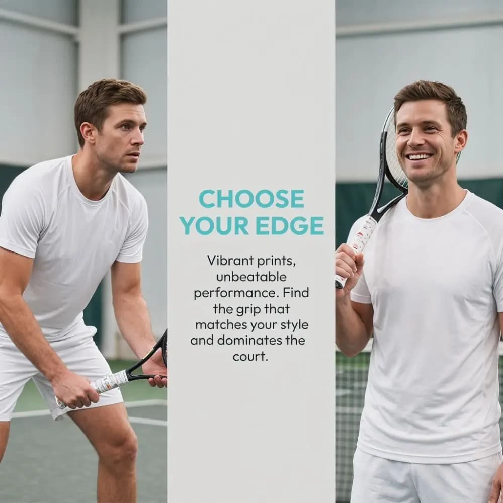 3D Printed Surface Tennis Badminton Grip Tape Soft Touch Sweat Absorbent Badminton Racket Grips Wrap Quick-dry Anti-slip