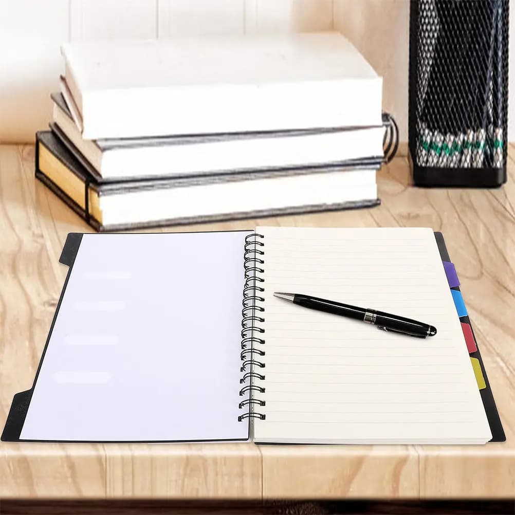 Quaderno a Spirale Classificato con Copertina in Plastica Impermeabile e Resistente all'Usura per Scuola, Ufficio, Diario, Agenda, Pianificatore, Blocco Note