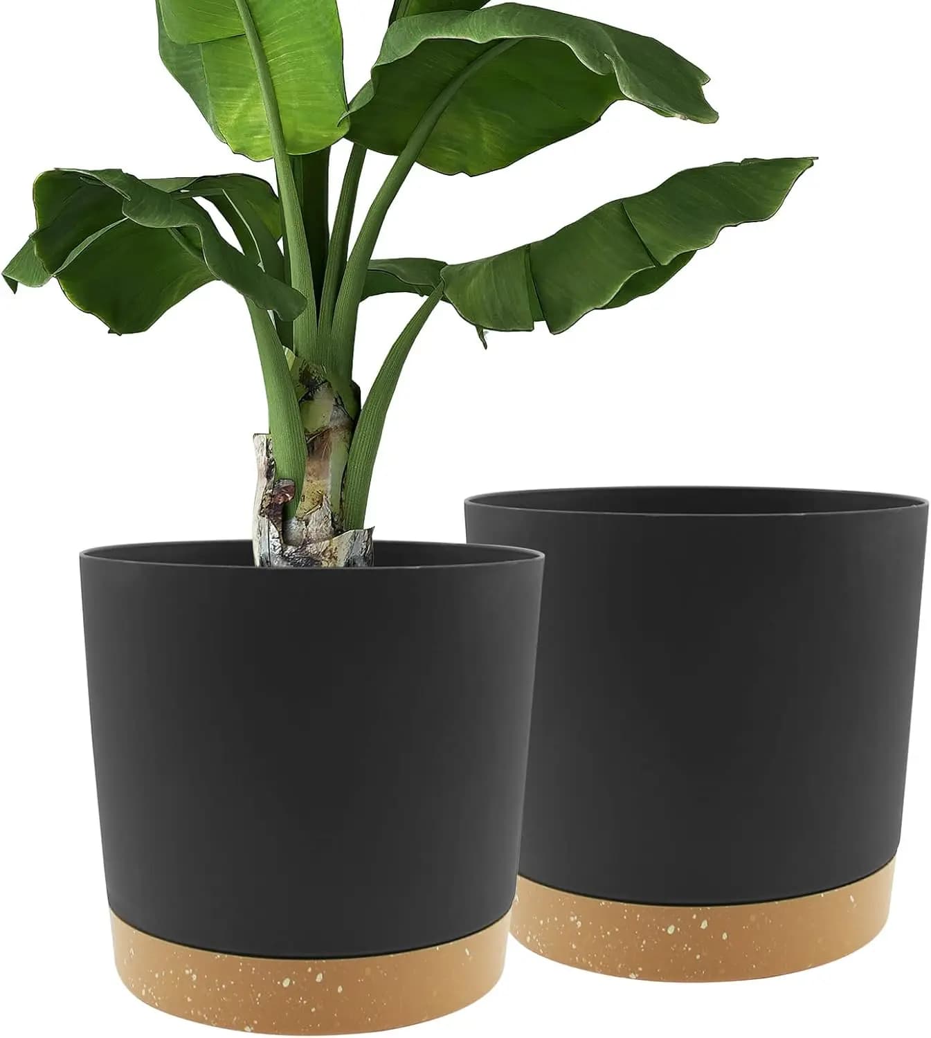 Vaso per piante da 12 pollici, confezione da 2 vasi per piante da interno con fori di drenaggio e sottovaso, vasi da fiori da esterno per casa e giardino, decorazione moderna