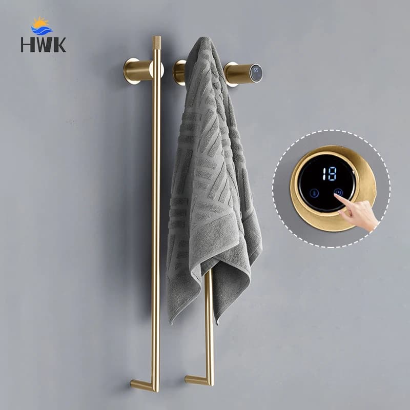 Electric Bathroom Scaldasalviette 2026 Gold Brushed with Intelligent Temperature and Time Control, Scaldasalviette Heated with Hidden Cables