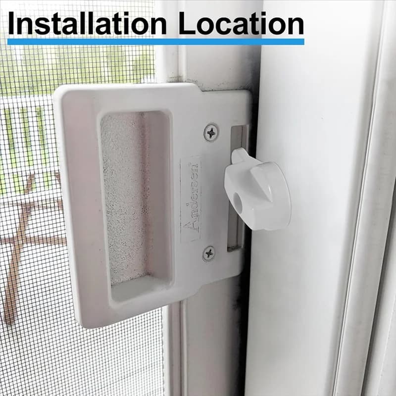 ABDE-2Pack Chiusura per porta schermo con vite per porte a schermo incernierate in legno francese per porte scorrevoli Andersen Serratura per porta schermo Sostituisci