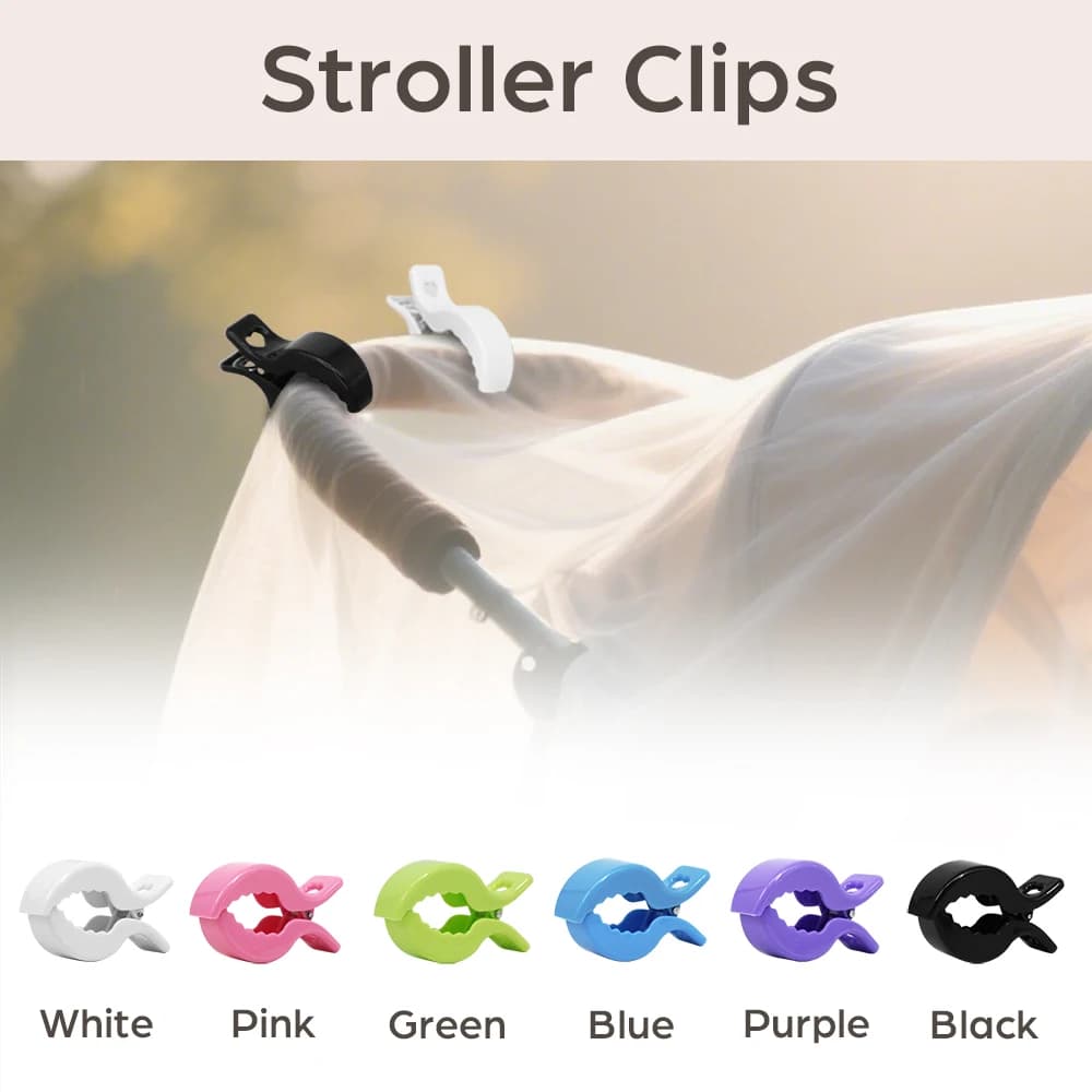 Confezione da 2 clip colorate per coperte per passeggino, pioli per agganciare e copriwater, clip per coperte, clip universale in plastica per carrozzina, marsupio,