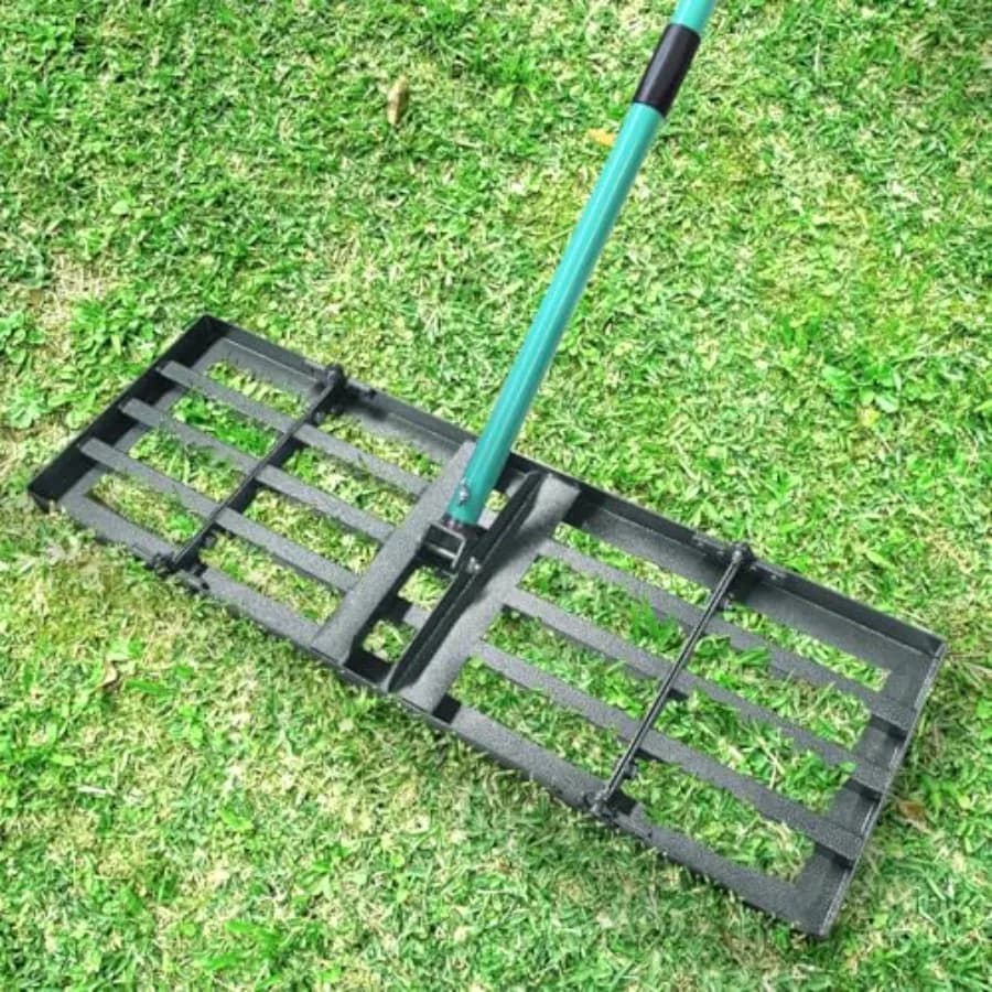 Breeze Touch 30x10 Prawn Leveller with Foldable Heavy Duty Plates, Garden Leveling Rake with 77 Adjustable Stainless Steel Plates