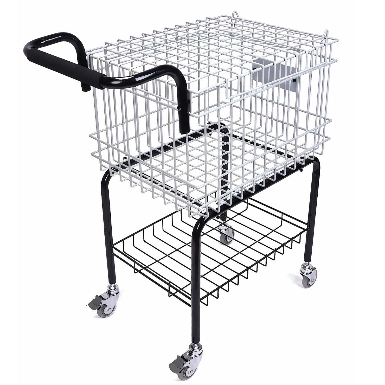 Carrello Porta Palline da Tennis con Ruote, Capacità 350 Palline, Facile da Caricare, Trolley Portatile in Acciaio per Tennis/Pickleball/Baseball/Softball