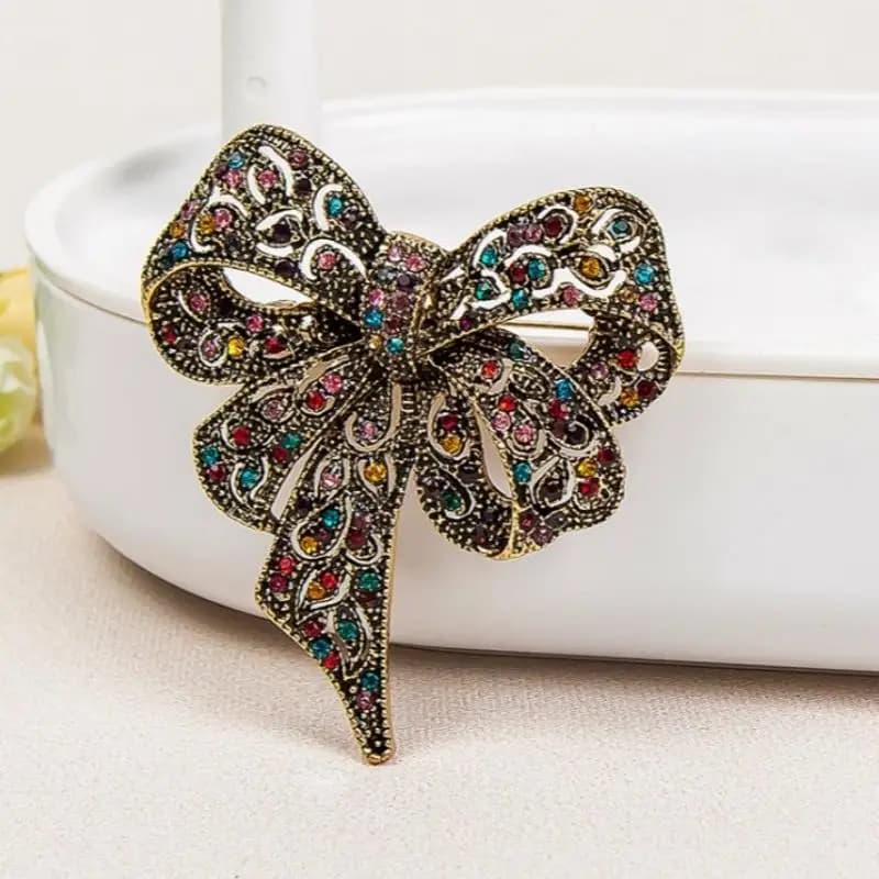 Spille di lusso con fiocco in strass scintillanti per donna, unisex, alla moda, per banchetti, feste, abbigliamento, zaini, gioielli, accessori, regali