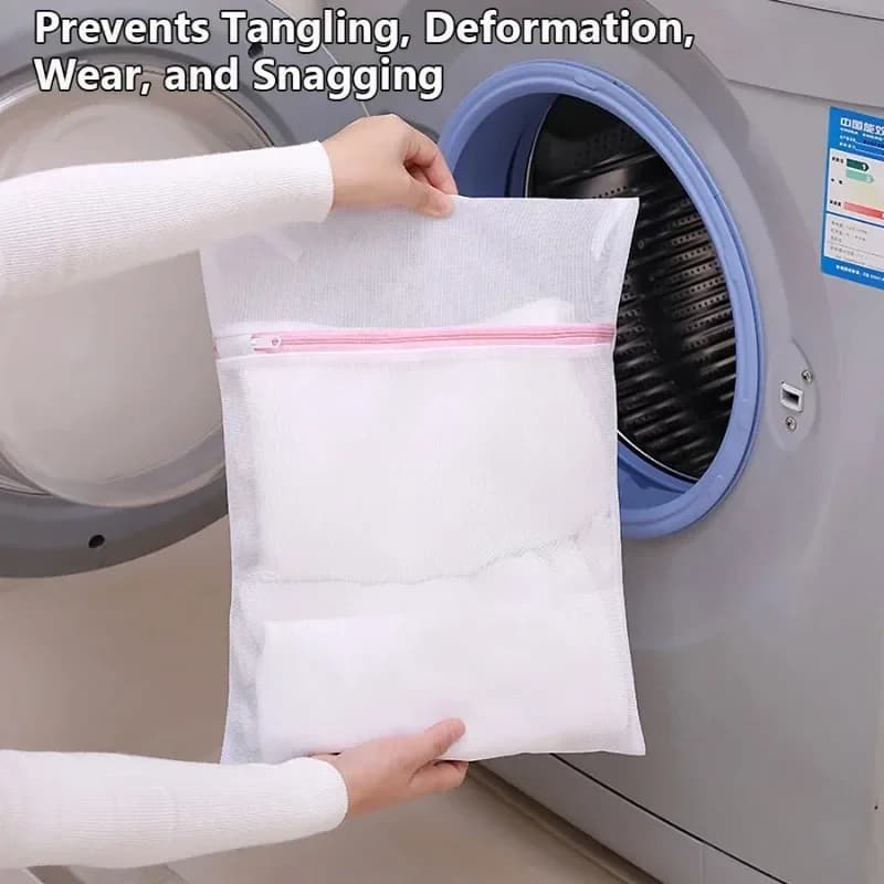 3PCS Zippered Mesh Laundry Bags Set, Reusable Bra Underwear Washing Bags, Fine Mesh Laundry Care Organizer for Delicates, Socks & Lingerie, Durable Clothing Protection Bags for Washing Machine Travel Use