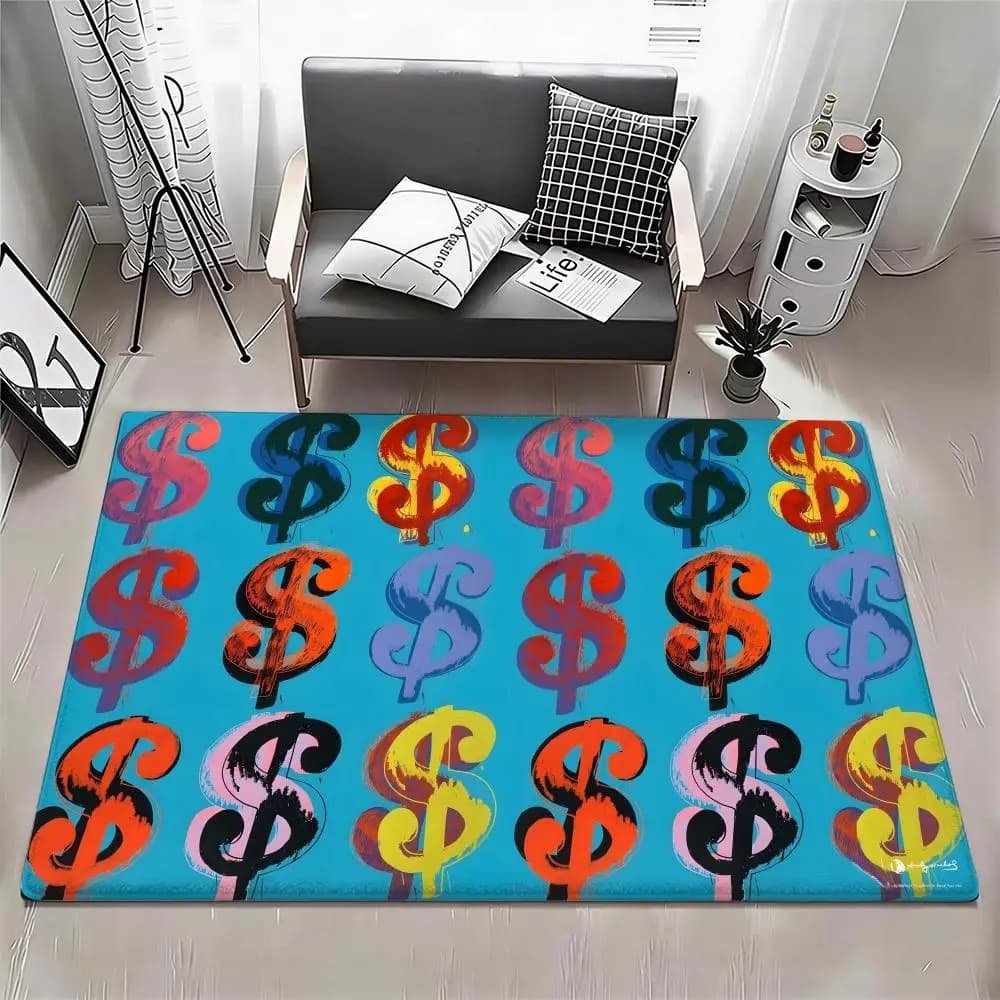 Artist A-Andy Warhol Floor Mat Eco - Tappetino in flanella antiscivolo, inodore, per interni, tappetino morbido in peluche corto per la casa