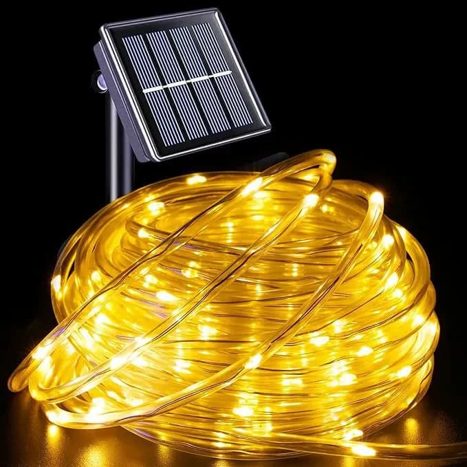 Luci LED Solari a Tubo per Esterni, Decorazione Natalizia da Giardino, Luci Fatate a Corda 20M/10M/5M, Lampada LED per Matrimoni e Feste all'Aperto