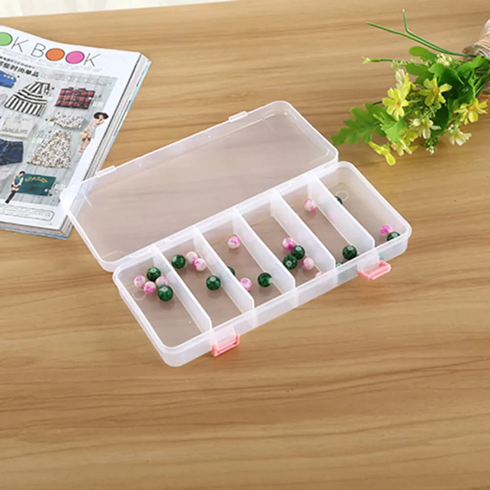 Scatola Portaoggetti Trasparente per Nail Art, Contenitore per Gioielli e Orecchini, Organizer da Scrivania per Casa e Ufficio