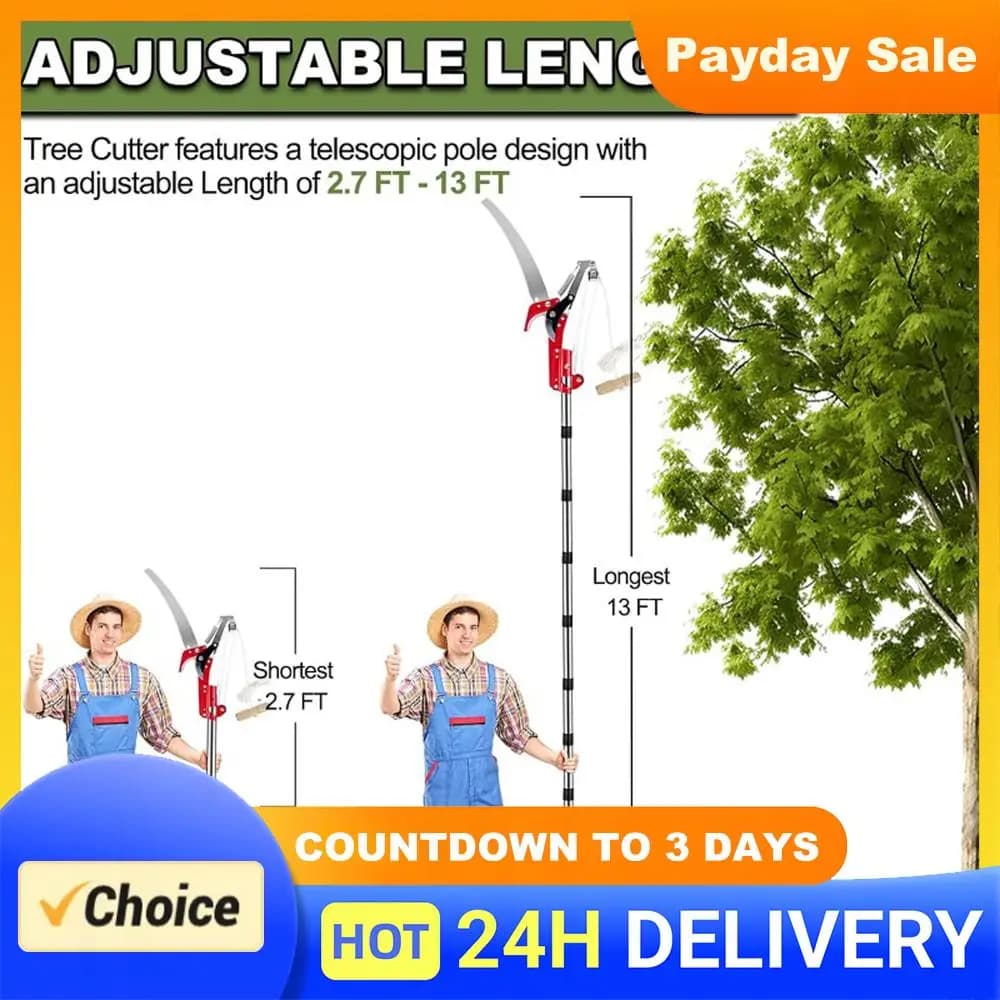 13ft Professional Pruning Shears with Handle Extendable Splicing Rod Trimming Tool for Fresh Branch Plant Flower