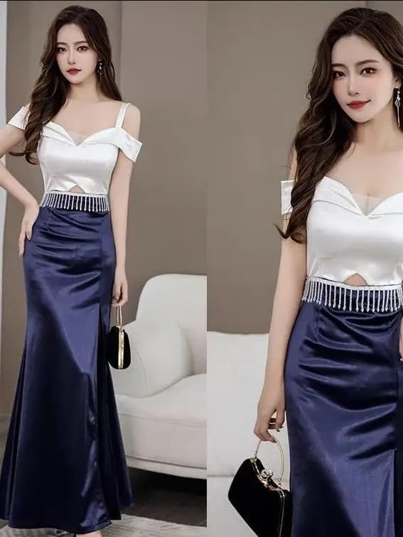 Sexy Low Cut Bathrobe Dress Sensual Sauna Massage Long Gown mid Waist Floor Length Evening Gown for KTV And Other Events