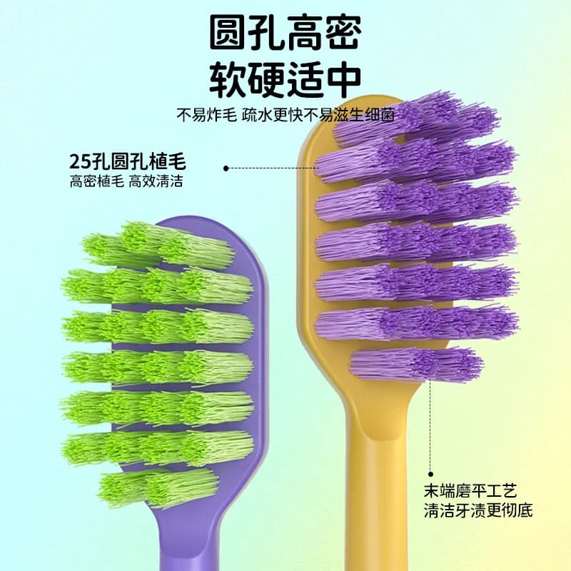 Teeth toothbrush for children aged 12 to 18, with soft anti-slip bristles, protection for teeth whitening and protection of gums.