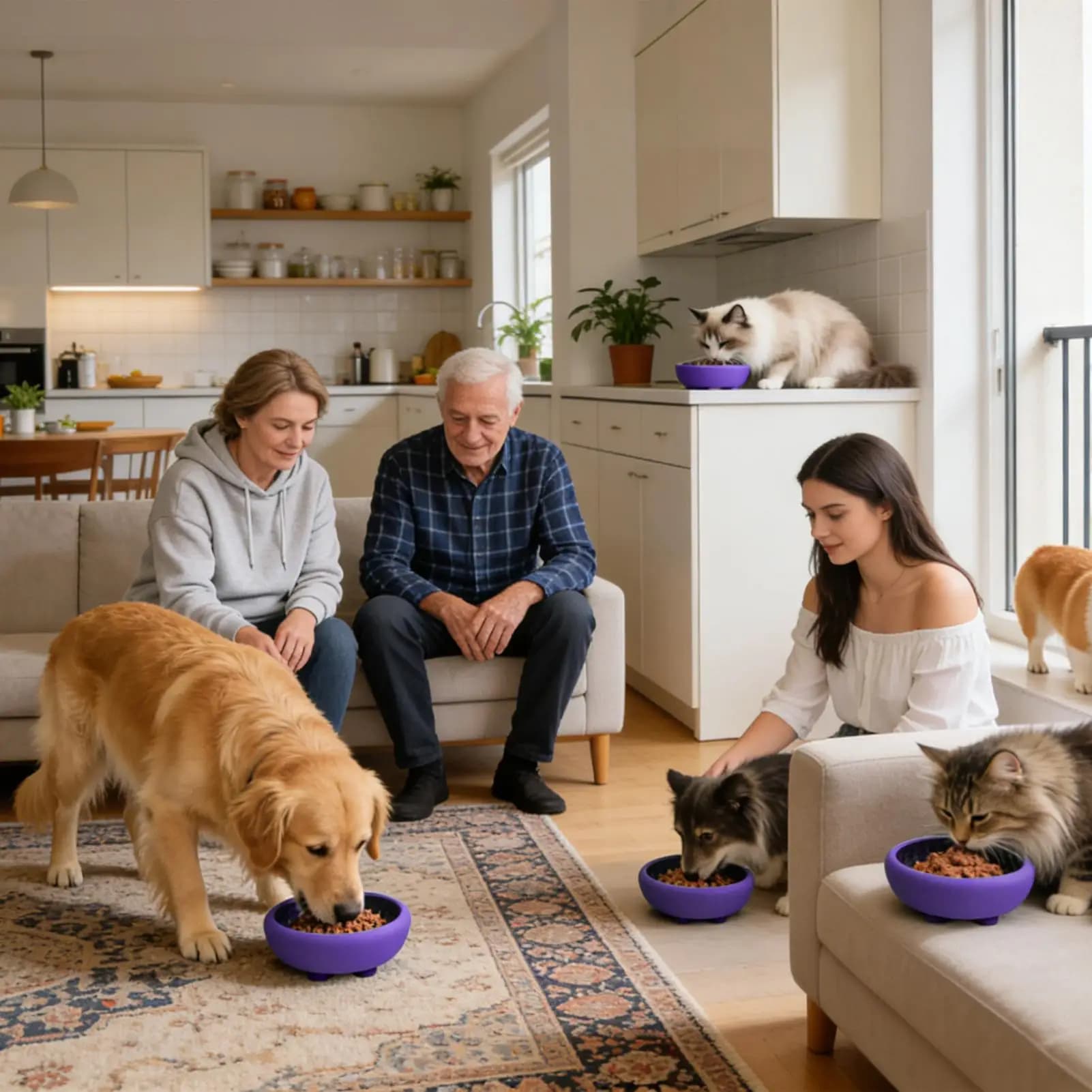 Ciotola per gatti e cani in silicone antiscivolo con ventosa potente, per mangiare e bere, ideale per cuccioli e animali di taglia media.