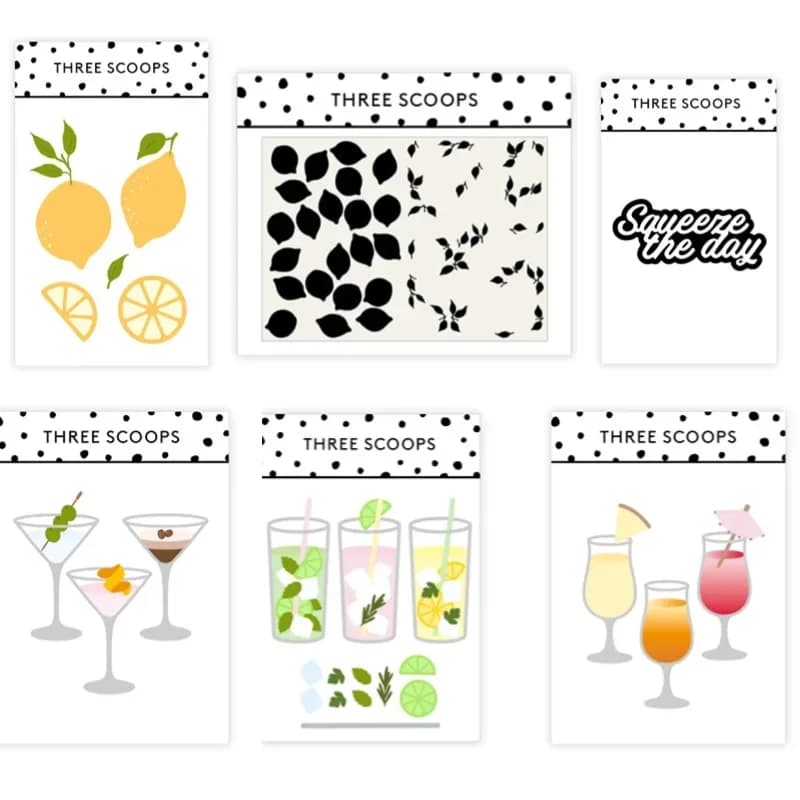 Mojito Limonata vetro Limone frutta Metallo Fustelle Francobolli in silicone Scrapbooking Stencil Album fotografico Carta Carta fai da te Goffratura