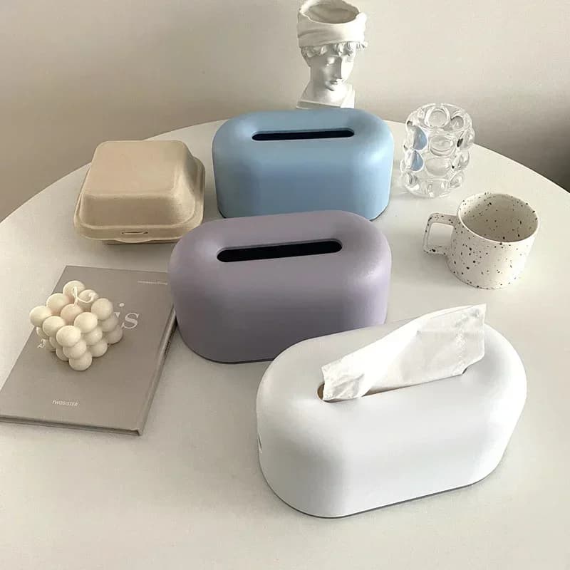 Ins Scatola per fazzoletti in plastica bianca Organizzatore da tavolo Cucina Scatola per camera da letto Scatola per fazzoletti di carta rimovibile per ufficio con cassetto del soggiorno