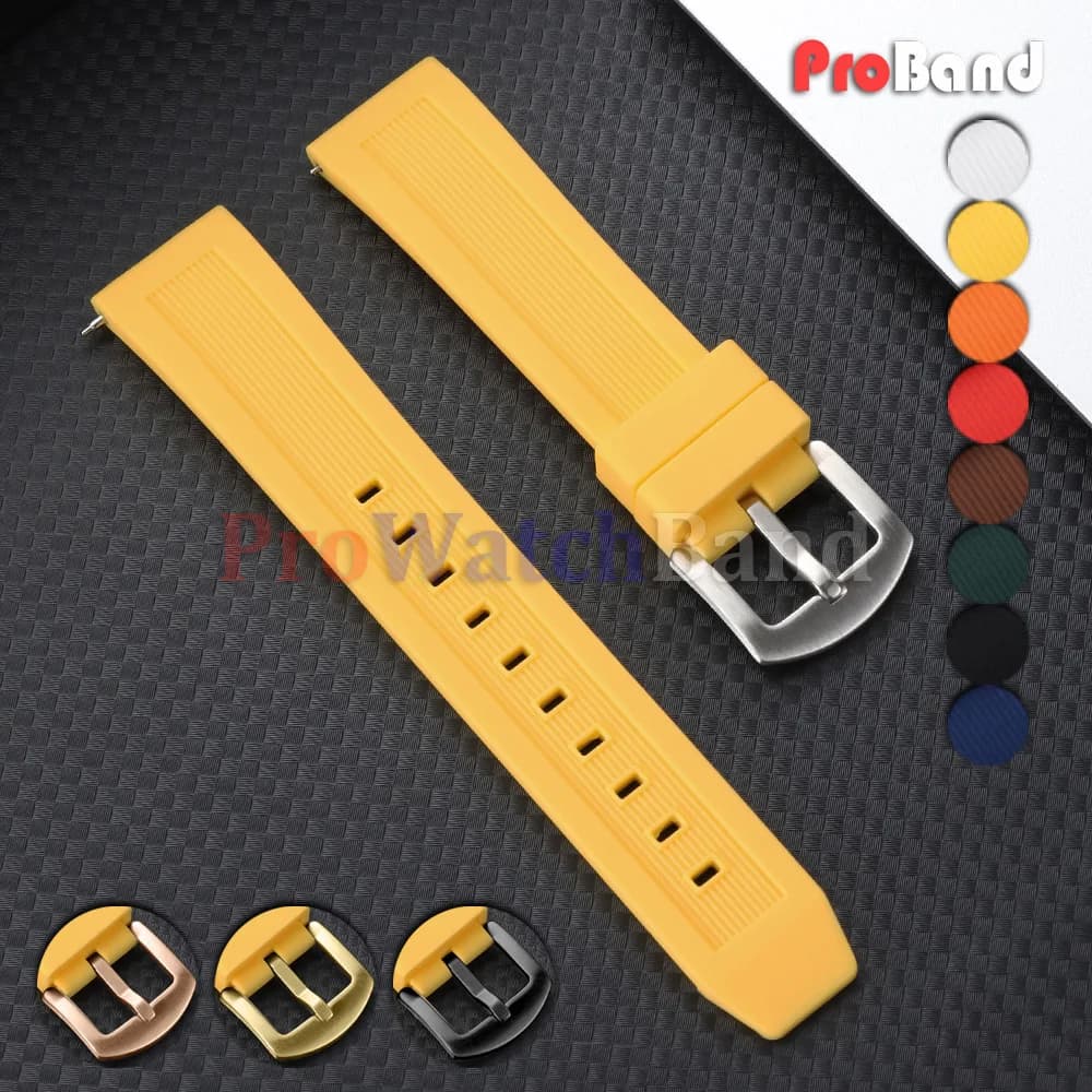 Cinturini per Orologi in Silicone a Sgancio Rapido 20mm 22mm, Neri Gialli Arancioni, Bracciali in Gomma per Seiko e Smartwatch, per Uomo e Donna