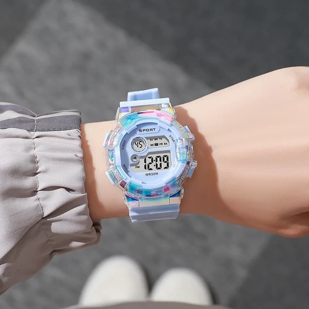 Waterproof Sports Kids Watches Luminous Dial Night Light Sports Clock Alarm Clock Function LED Digital Watch Boys Girls