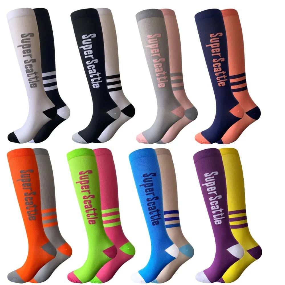Unisex Compression Socks Racing Marathon Jumping Corda Sports Socks Outdoor Air Socks Asymmetrical Socks Pressure Promotes Blood Circular