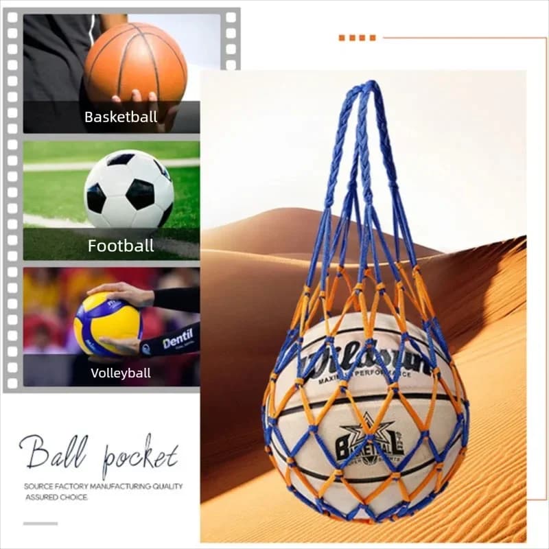 Borsa a rete per palloni da calcio, porta palloni sportivi, attrezzatura sportiva in rete per allenamento autonimo di calcio giovanile, per trasporto di palloni da basket, pallavolo e calcio