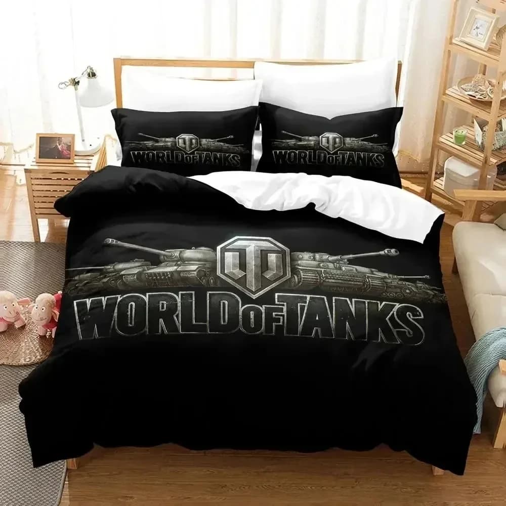 Game World Of Tanks Bedding Set Duvet Cover Bed Set Quilt Cover Pillowcase Comforter king Queen Size Boys Adult Bedding Set