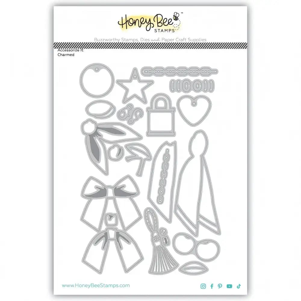 Charmed Florals Honeys Fustelle per metallo e stencil con stampa trasparente per la creazione fai da te di biglietti regalo e decorazioni per scrapbook 2026