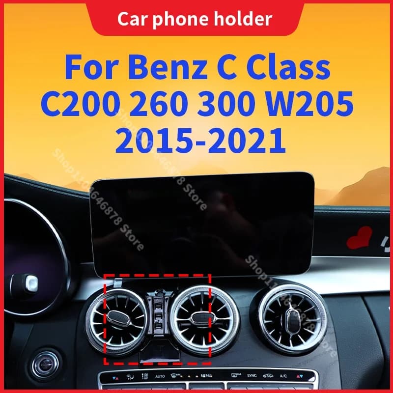 For Mercedes Benz C Class C200 260 300 W205 2015 2016-2021 Car Phone Holder Special Fixed Base Wireless Charger Auto Accessories