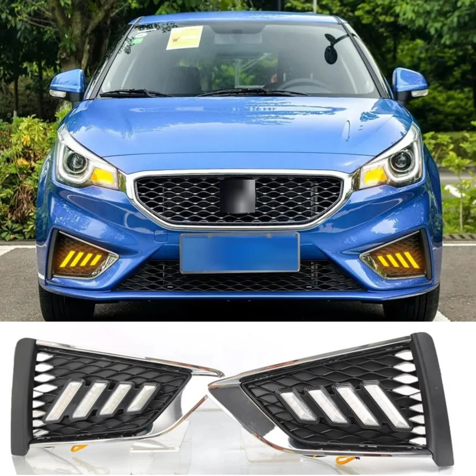 Front LED DRL Daytime Running Light Fog Lamp for MG3 MG 3 2017 2018 Replacement Blue Yellow White Light Durable Design